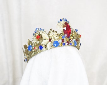 Snow White Inspired Crown - Gold with Gemstones - by Loschy Designs - MADE TO ORDER, ready in 7 days