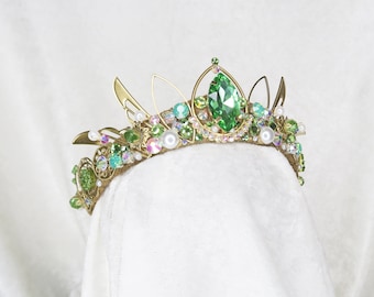 Tinkerbell Inspired Crown - Gold with faux pearls and rhinestones - MADE TO ORDER, ready to ship in 7 business days