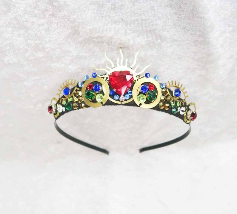 Sacred Heart Small Rhinestone Tiara Loschy Designs MADE TO ORDER, ready to ship in 7 days image 3