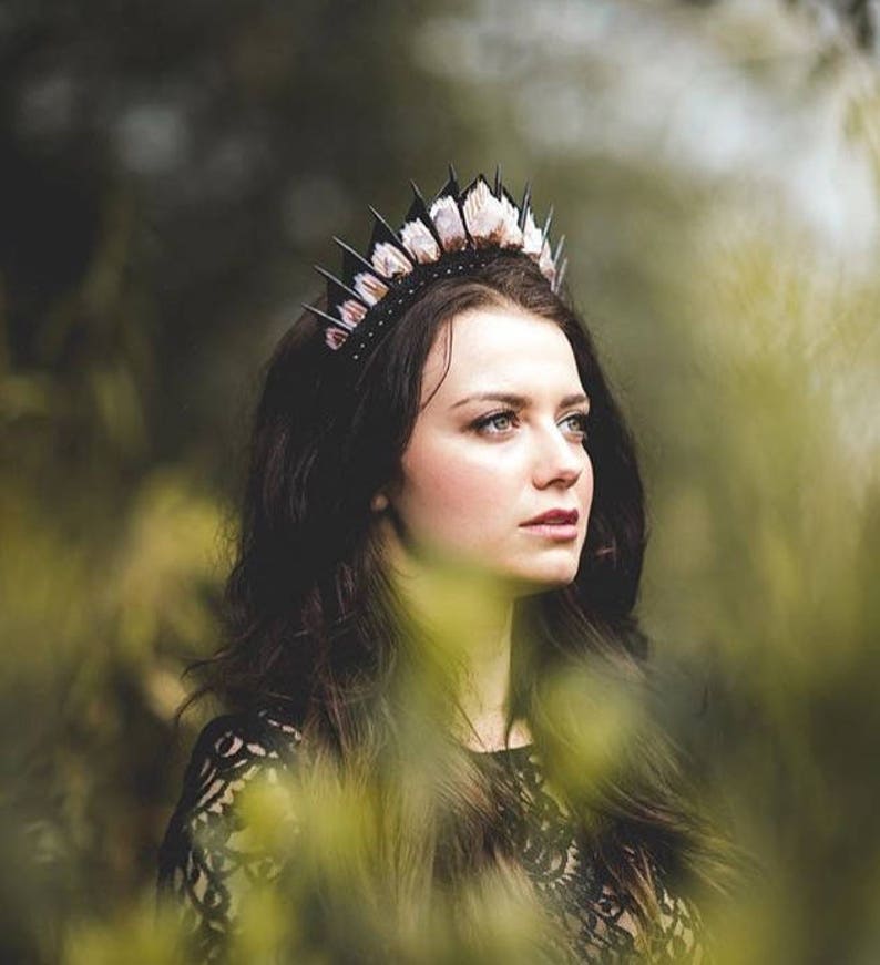 by Loschy Designs Rose Quartz Black Blade Crystal Crown