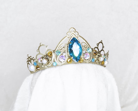 Elegant Gold and Multicolor Gemstone Tiara Amazon.com: TOBATOBA Tiaras for Women, Multicolor Tiara Gold  main image 4