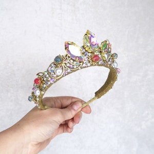Rapunzel Crown Gold with Rainbow Gemstones by Loschy Designs MADE TO ORDER, ready in 9-10 days image 9