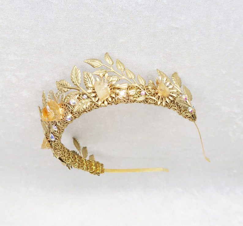 Laurel Leaf Crown Gold with Raw Citrine by Loschy Designs MADE TO ORDER, ships after 7 production days image 6