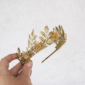 Laurel Leaf Crown Gold with Raw Citrine by Loschy Designs MADE TO ORDER, ships after 7 production days image 4