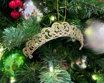 Spencer Tiara Inspired Ornament: Rhinestone Princess Crown
