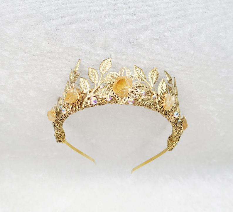 Laurel Leaf Crown Gold with Raw Citrine by Loschy Designs MADE TO ORDER, ships after 7 production days image 5