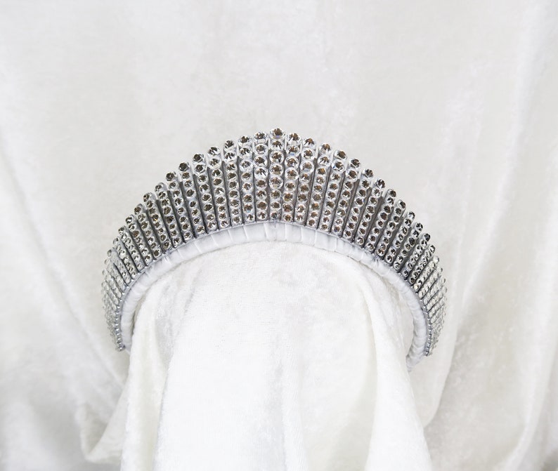 Queen Alexandra Inspired Kokoshnik Tiara Faux Diamond Rhinestones by Loschy Designs MADE TO ORDER, ready to ship in 7 days image 2