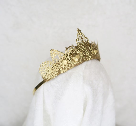 Gold Filigree Tiara - Handmade Crown - Etsy display picture 3