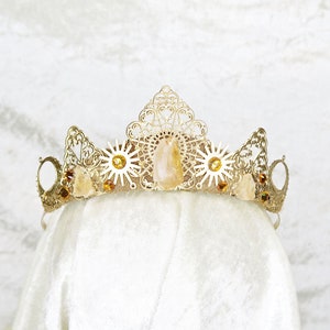 Sun Worshipper - Gold Tiara with Raw Citrine - by Loschy Designs - MADE TO ORDER ready in 7 business days