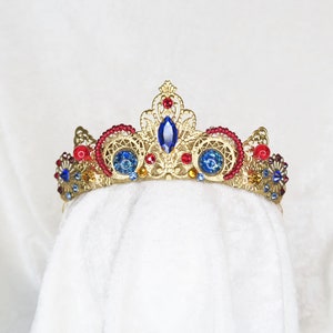 Snow White Small Tiara - Gold with Beading and Rhinestones - by Loschy Designs - MADE TO ORDER, ready in 7 days