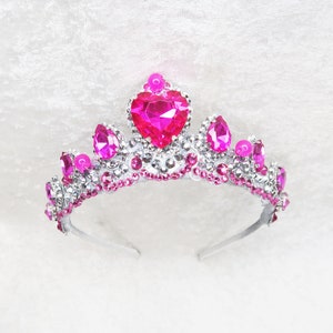 Barbie Princess Charm School Inspired Crown Silver with Hot Pink Rhinestones by Loschy Designs image 4