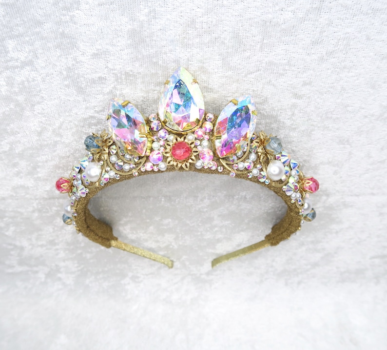 Rapunzel Crown Gold with Rainbow Gemstones by Loschy Designs MADE TO ORDER, ready in 9-10 days image 5