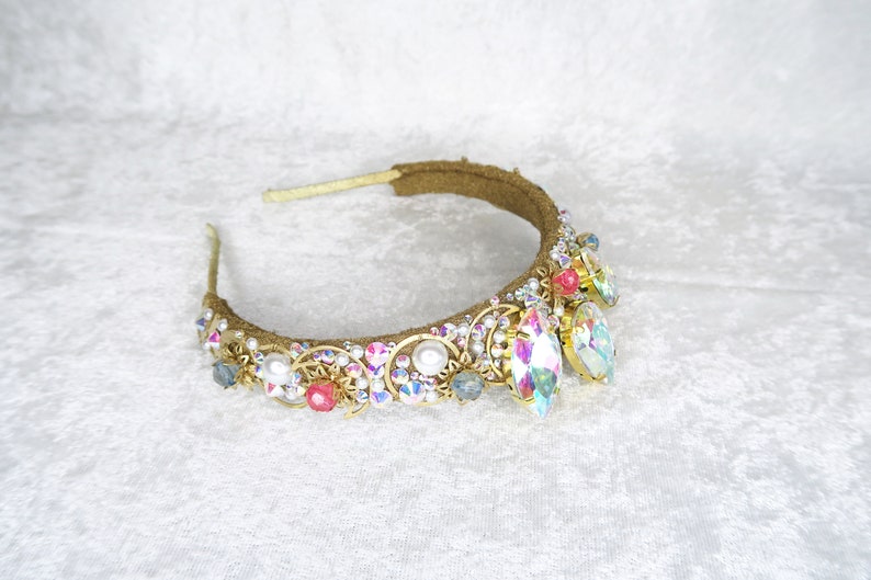 Rapunzel Crown Gold with Rainbow Gemstones by Loschy Designs MADE TO ORDER, ready in 9-10 days image 7
