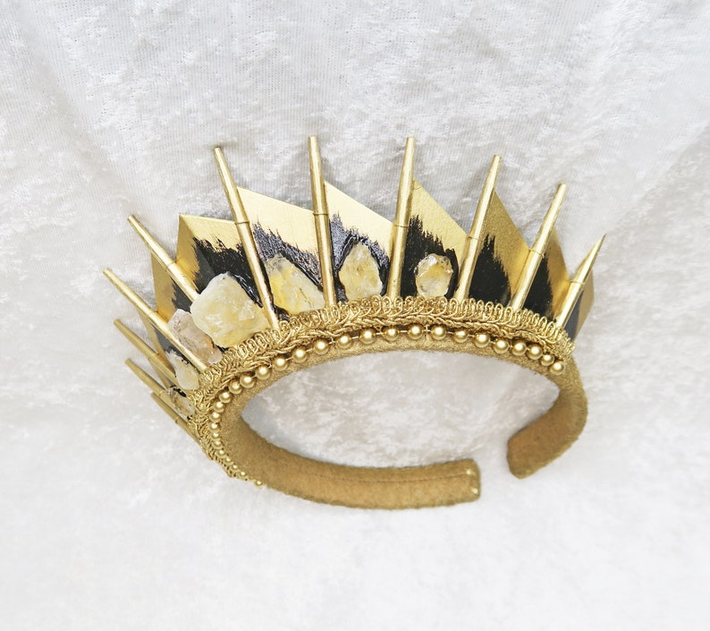 Citrine Golden Blade Crystal Crown Gold Crown with Raw Citrine, MADE TO ORDER 7 days production time image 6