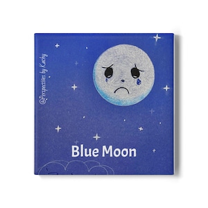 Sad Moon Ceramic Coaster | Blue Moon Drinkware | Celestial Home Decor | Gift for Moon Lovers | Unique Coffee Table Accessory | [...]