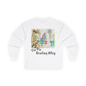 Bowling Alley Long Sleeve Tee, Fun Casual Wear for Bowling Fans, Great Gift for Birthdays, Game Nights, Sports Events, and Holidays