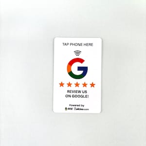 NFC Google Bewertung Karte | Holen Sie sich mehr Bewertungen | Tippen Sie auf & hinterlassen Sie sofort eine Bewertung