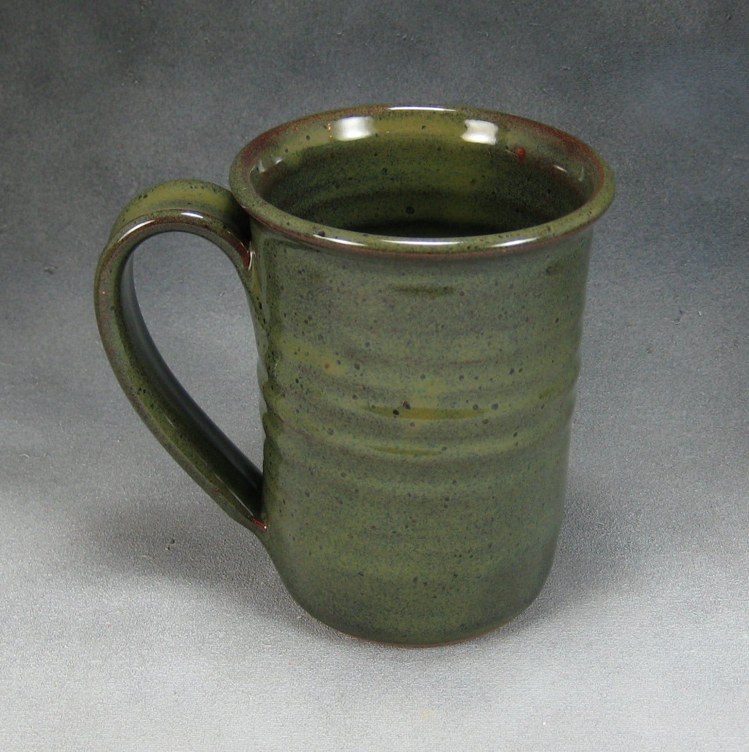 Large Coffee Mug Green 16 Ounce Ceramic Coffee Mug Green Etsy