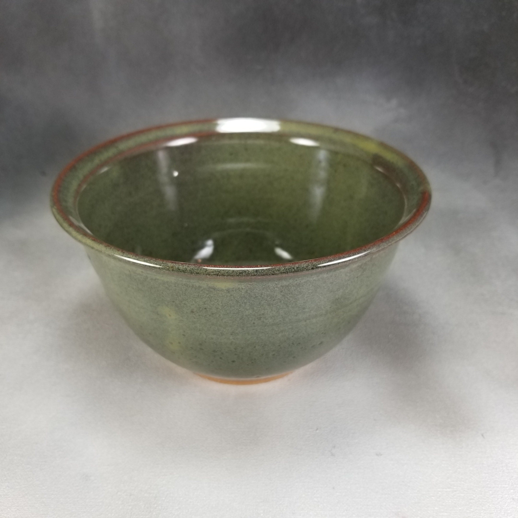 Pottery Bowl Serving Bowl With Rim in Green Rice Bowl Soup Etsy