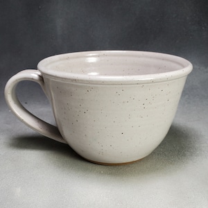 Large Soup Mug Ceramic Cappuccino Coffee Cup 20 oz Mug in White Hand Thrown Stoneware Pottery