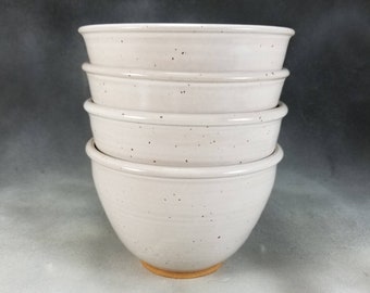 Bowl Serving Bowl Pottery Cereal Bowl in White Hand Thrown Stoneware Pottery Serving Bowl 3 Cup Bowl Soup Bowl