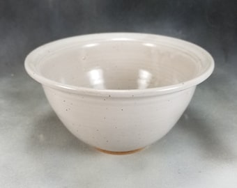 Pottery Bowl Serving Bowl with Rim in White, Rice Bowl, Soup Bowl, Pho Bowl, 24 oz Bowl 3 Cup Bowl Stoneware Pottery Bowl