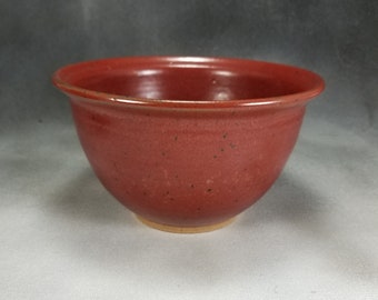 Pottery Bowl Serving Bowl with Rim in Red, Rice Bowl, Soup Bowl, Pho Bowl, 24 oz Bowl 3 Cup Bowl Wheel Thrown Stoneware Pottery Bowl