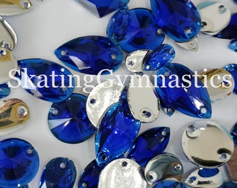 Cucire cristalli Montee Blu stili misti Pietre preziose in resina Cristalli con retro piatto Fori-Per cucire e abbellire