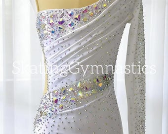 Custom Made Girls Rhythmic Gymnastics Leotards For Competition , Artistics Professional Competition Stage,Long Sleeves