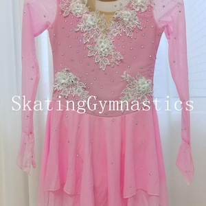 Handmade Light Purple Figure Skating Dress Girls Women Dancewear Competition Quality Rhinestones