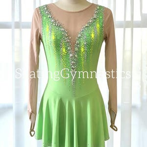 light green figure skating dress Amazon.com: OJEVMLFVQ Figure Skating Dress Figure Ice Skating Dress Girls Rhinestone Ballet Dress Gymnastics Leotard Performance Costumes(Light Green A,6) : Clothing, Shoes & Jewelry