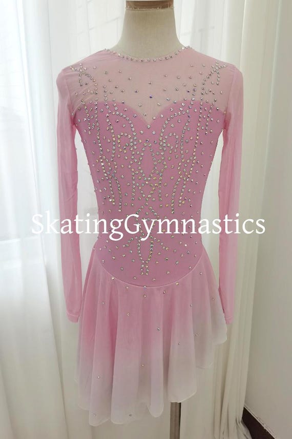 chinese dress ladies Roaring 20's Pink Flapper Figure Skating Dress by Tania Bass Adult Medium