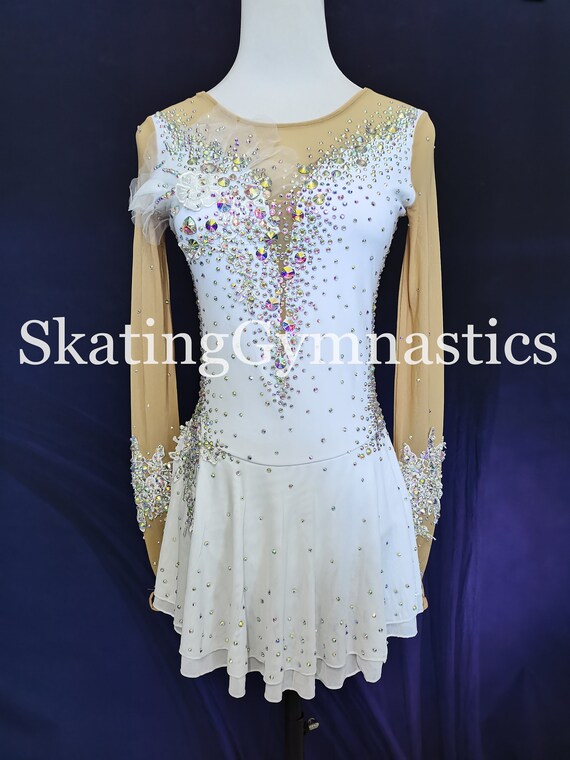 Customize Colors Figure Skating Dress White Girls Ice Skating Dress for  Competition Quality Crystals - Etsy