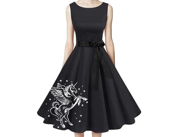 Womens Unicorn Dress Retro Pin Up Vintage formal Fairy Dresses Faecore clothing plus size wedding whimsical clothing boho bridesmaid A-line