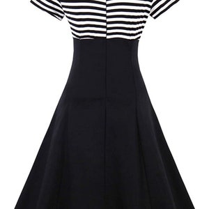 Nautical Anchor Dress Plus Size Clothing Striped Anchors Sailor dresses ladies apparel Screen Print Cute Vintage clothing Pin Up 3XL 4XL imagem 2