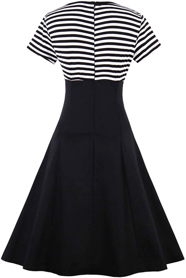 Nautical Anchor Dress Plus Size Clothing Striped Anchors Sailor dresses ladies apparel Screen Print Cute Vintage clothing Pin Up 3XL 4XL imagem 2