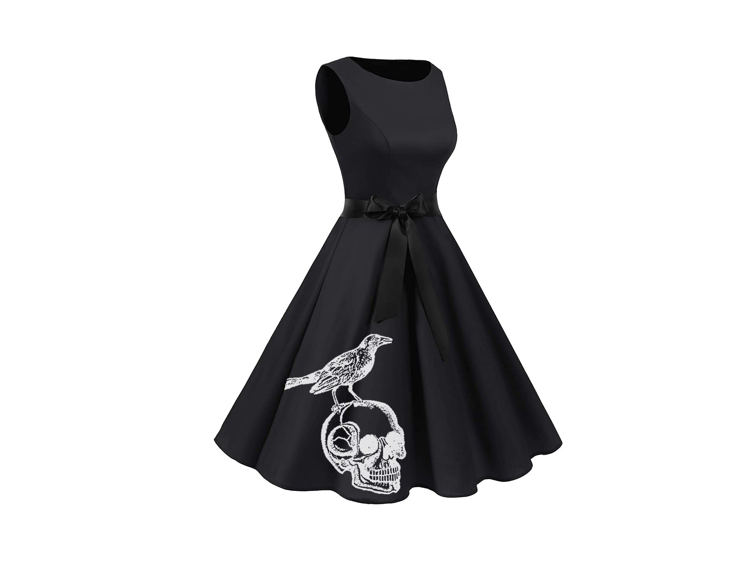 Black skull dress outlet