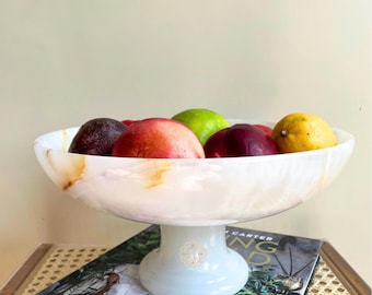 12 "weißes Onyx-Obsttablett, Onyx-Tablettständer, dekorative Auffangschale, Schmuckhalter, Obsttablett, luxuriöse Wohnkultur
