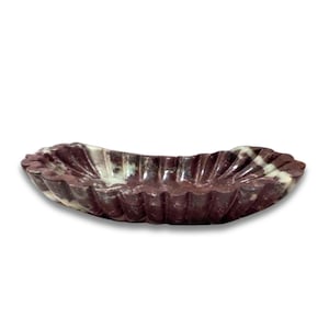 Cherry Rosso Marble 14” Ruffle Edge Tray, Hand-Crafted Genuine marble Vanity Tray, 14x7x4", Luxury Gifts image 7