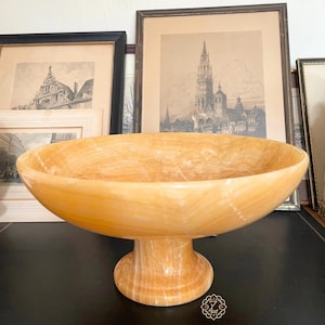 12&quot; Mango Onyx Fruit Tray, Onyx Tray Stand, Decorative Catch-all Bowl, Jewelry Holder, Fruit Tray, Luxury Home Decor