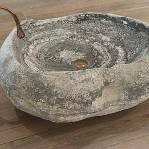 Tocador de lujo de piedra de río, lavabos de mármol, lavabos de lujo hechos a mano, lavabo premium, lavabo de ónix miel de 20 x 16 x 6 pulgadas, decoración de baño