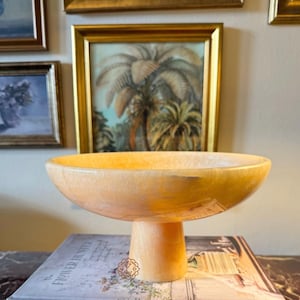 10" Mango Onyx Fruit Tray, Onyx Tray Stand, Decorative Catch-all Bowl, Jewelry Holder, Fruit Tray, Aesthetic stone Decor , Luxury Home Decor