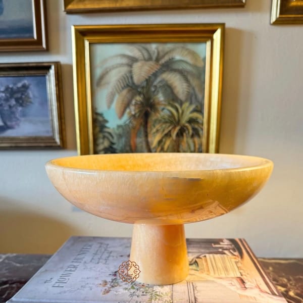 Bandeja de fruta de ónix de mango de 25 cm, soporte para bandeja de ónix, cuenco decorativo multiusos, joyero, bandeja de fruta, decoración estética de piedra, decoración de lujo para el hogar.