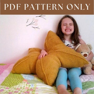 Huge Starfish Pillow Pattern - Fun Knitting Pattern - Looks Like Patrick! - PDF Download