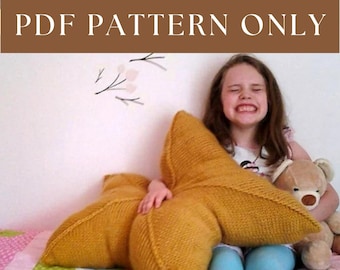 Huge Starfish Pillow Pattern - Fun Knitting Pattern - Looks Like Patrick! - PDF Download