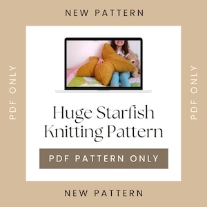 Huge Starfish Pillow Pattern | Seaside Fun Pattern | Heirloom Knitting Pattern | Beach Pillow | Starfish Snuggler | Instant PDF Download