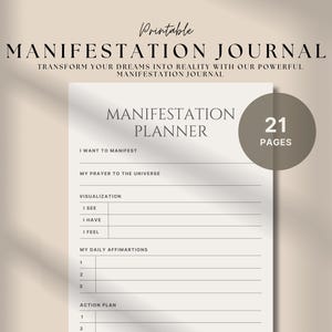 Manifestation Journal Digital and Printable, Law of Attraction, Goodnotes Journal for Shadow Work, Mood tracker, Self Love and Prayers