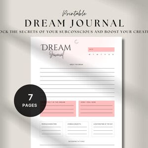 Digitales Traumtagebuch | Tägliche Achtsamkeit Interpretation Printable Journal | Reflection Dream Arbeitsbuch für iPad | Schattenarbeit PDF-Anleitung