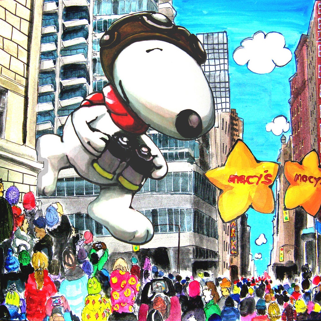 Art Coaster PJ Cobbs Arts New York Neighborhoods Aviator Snoopy