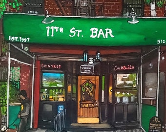 Art Coaster 11th Street St Bar East Village Irish Guinness Music Pub PJ Cobbs New York Neighborhoods NYC